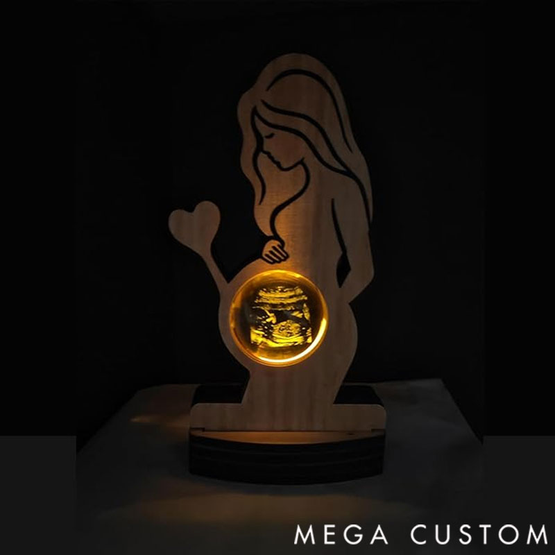 Personalized Baby Ultrasound Photo Frame Sign,Customized B-ultrasound Photo 3d Crystal Ball Light,Pregnant Wife Gifts From Husband,Expecting Mom Gift For Pregnant Friend,Baby Shower Memorial