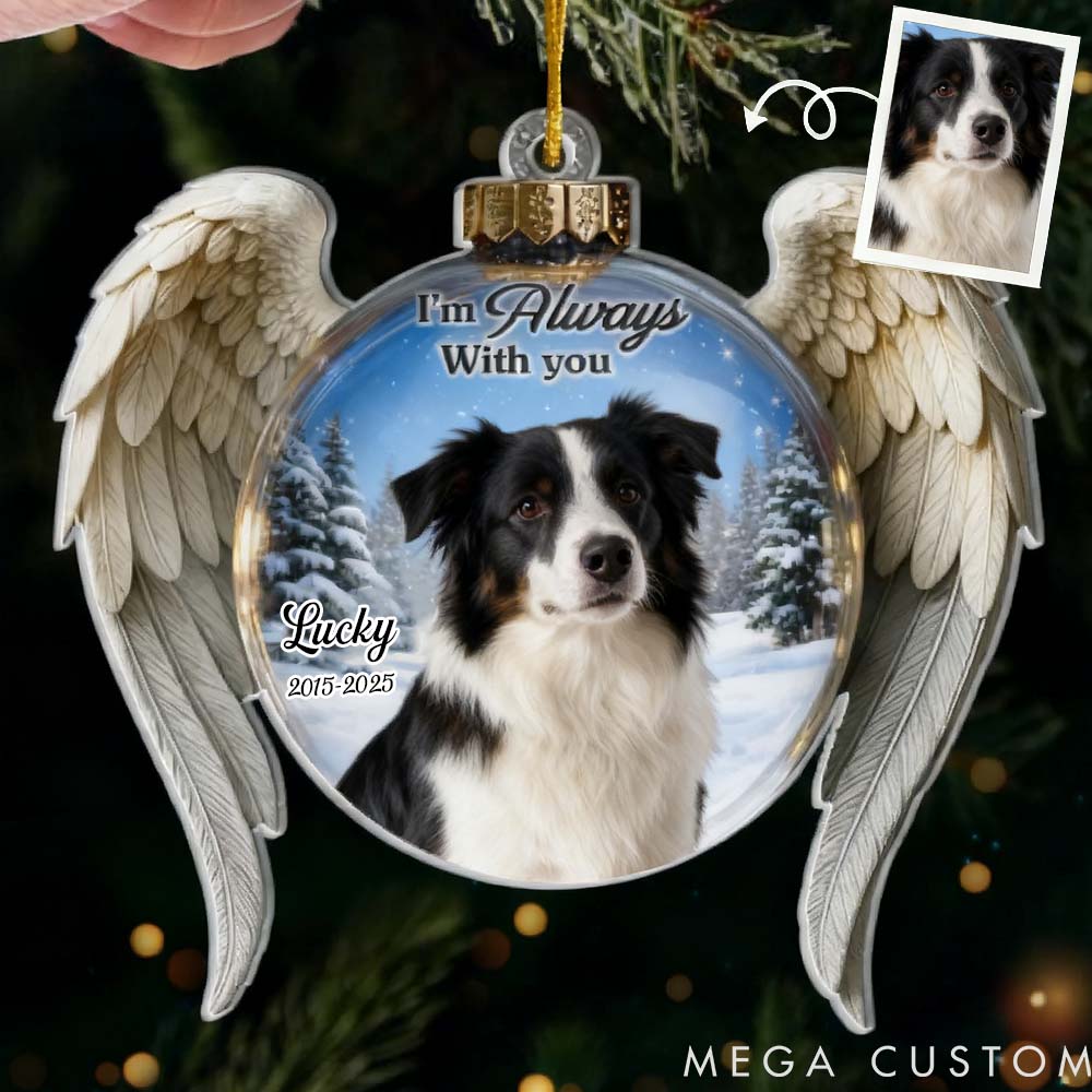 Personalized Pet Lover Custom Pet Face Christmas Memorial Acrylic Ornament