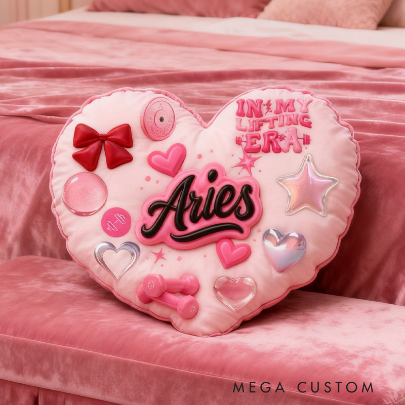 Personalized Workout Heart Throw Pillow Graphic 3D Print Trainer Fitness Planner Pinky Heart Decoration Letter Pillow Exercise Sport Gym Sublimation Design Lift Heavy Shit Gym Rat Weightlifting Pillow for Her Gym Lovers