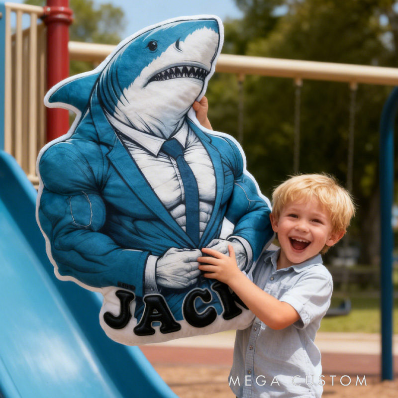 Personalized Fitness Shark Pillow Graphic 3D Print Trainer Fitness Planner Decoration Letter Pillow Exercise Sport Gym Sublimation Design Lift Heavy Shit Gym Rat Weightlifting Pillow for Kids Gym Lovers