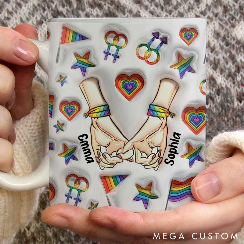 Personalized LGBT Support Mug Custom Together Since LGBTQ Couple Mug Love is Love Valentine's Lgbtq Coffee Cup for Men Women