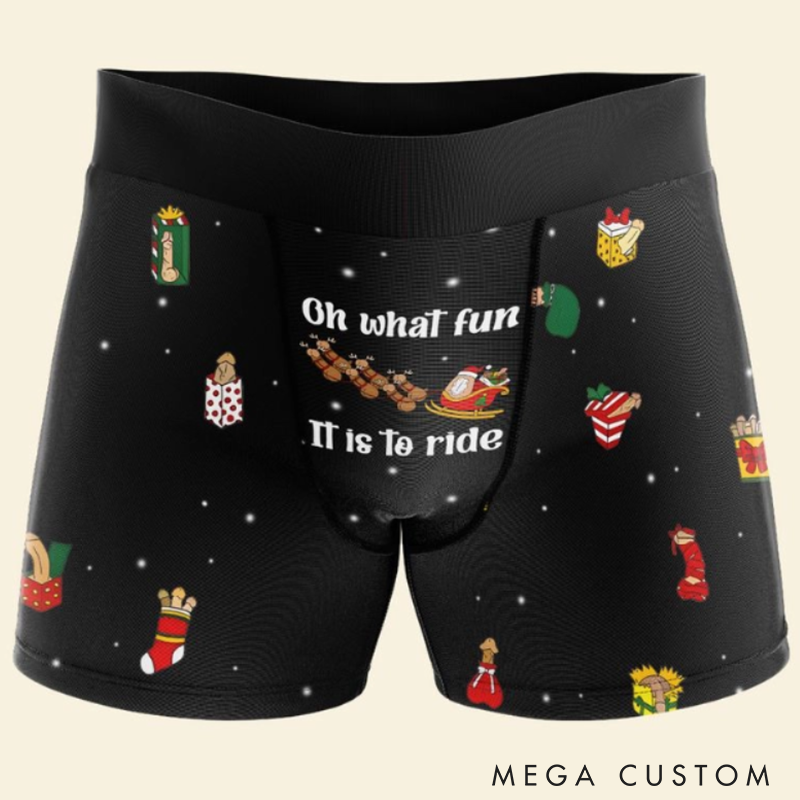 Personalized Photo Boxer Briefs Men's Christmas Boxers Funny Underwear with Face Photo Christmas Gift for Boyfriend Husband 