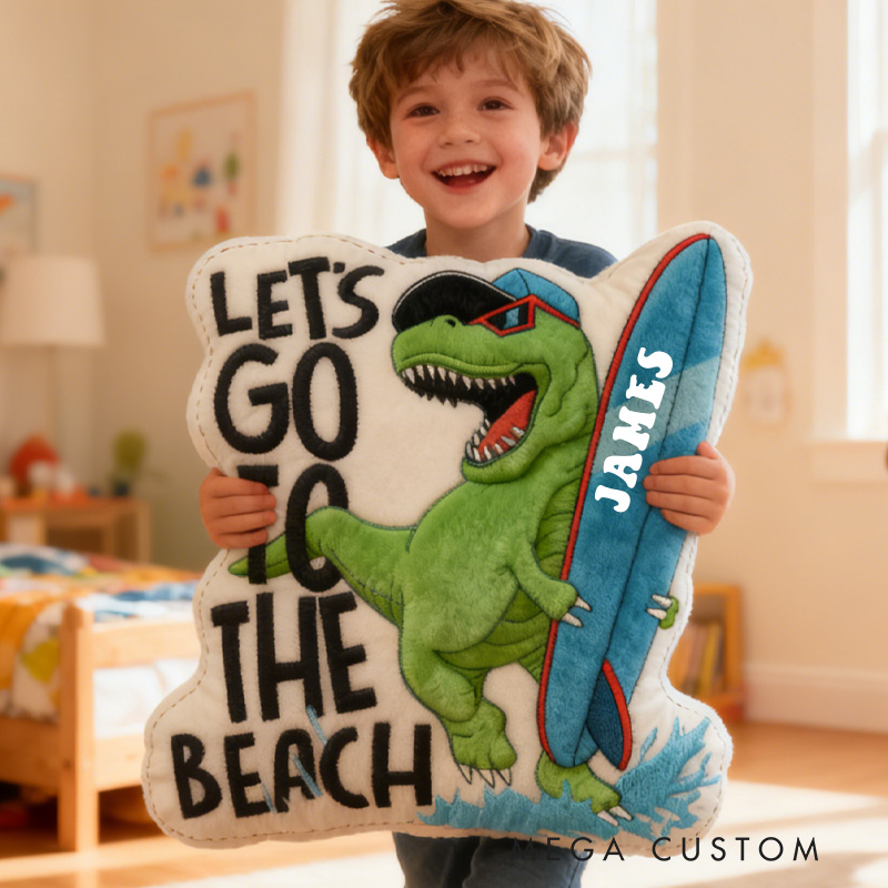 Personalized Surfing Skateboarding Dinosaur Pillow Throw Pillow Graphic 3D Print Swimming Fitness Decoration Pillow Exercise Sport Pillow for Kids Surfing Sporting Skateboarding Lovers