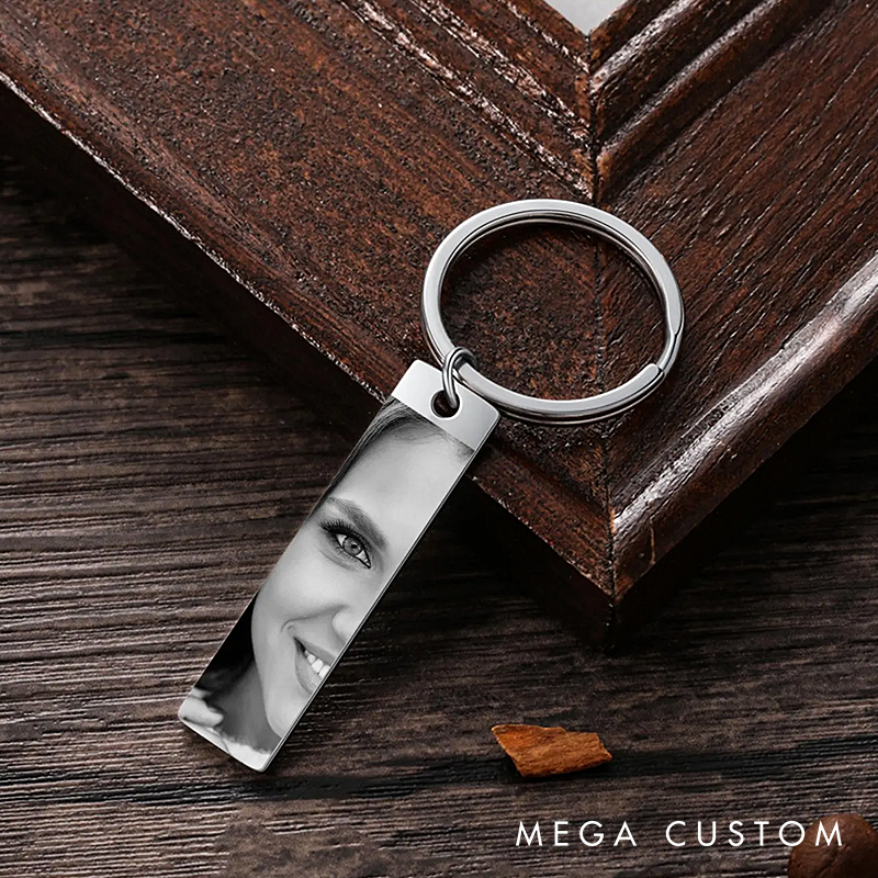 Personalized Human Eyes Keychain Engraved Your Eyes Photo keychian for Him or Her I with You keyring Birthday Gift for Boyfriend Lover