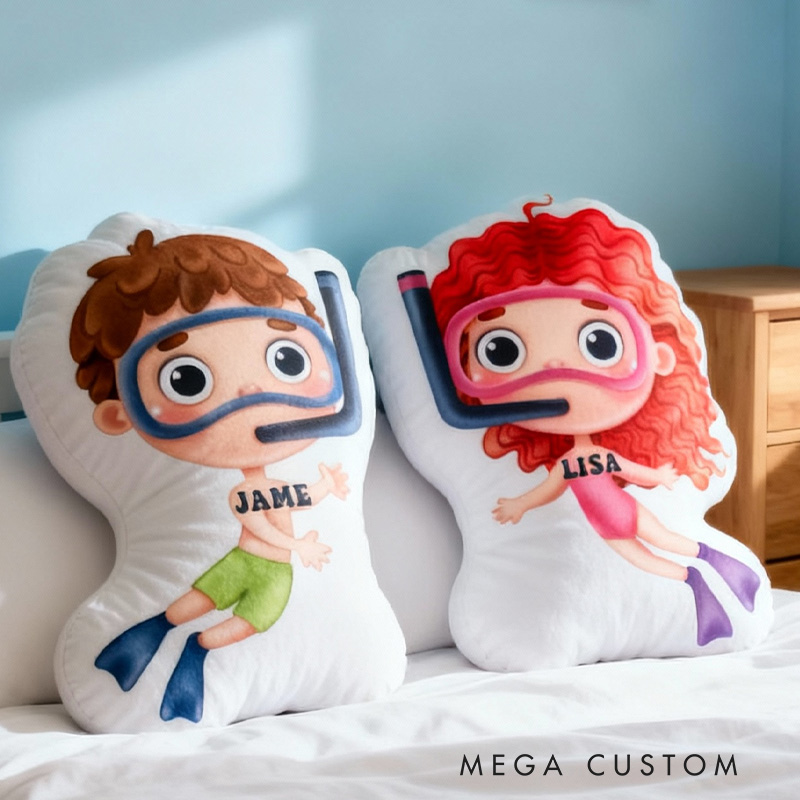 Personalized Diving Pillow Throw Pillow Graphic 3D Print Swimming Fitness Decoration Pillow Exercise Sport Pillow Female Swimmer Holiday Gift Custom Swim Pool Keepsake for Kids or Teens Swimming Lovers