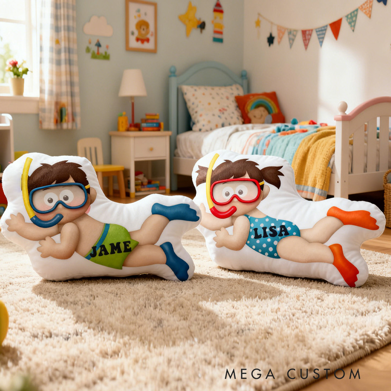 Personalized Diving Pillow Throw Pillow Graphic 3D Print Swimming Fitness Decoration Pillow Exercise Sport Pillow Female Swimmer Holiday Gift Custom Swim Pool Keepsake for Kids or Teens Swimming Lovers