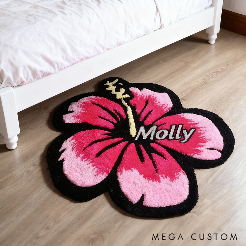 Personalized Floral Door Mat with Name Anniversary Gift For Her Home Decor Birthday Gift For Girlfriend Holiday Decoration