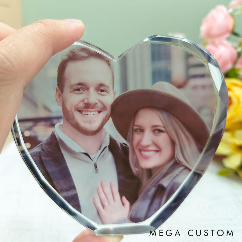 Personalized 3D Crystal Photo Portrait LED Night Light Engraved Crystal Photo With Light Anniversary Valentine's Day Gift for Him Her