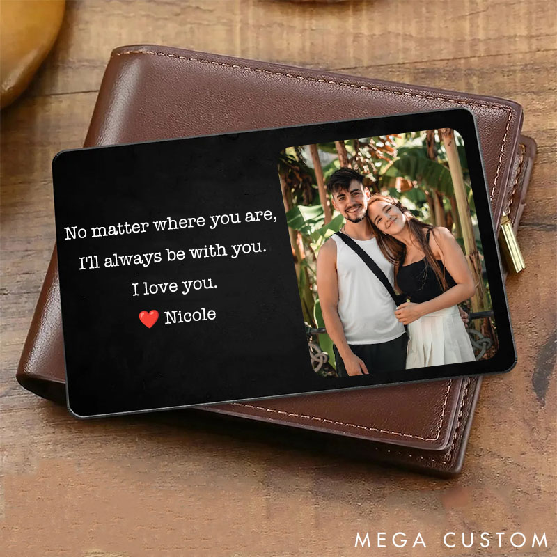 Personalized Wallet Insert Card for Husband Boyfriend Custom Own Message Photo Wallet Insert Card Valentine's Day Gift for Husband