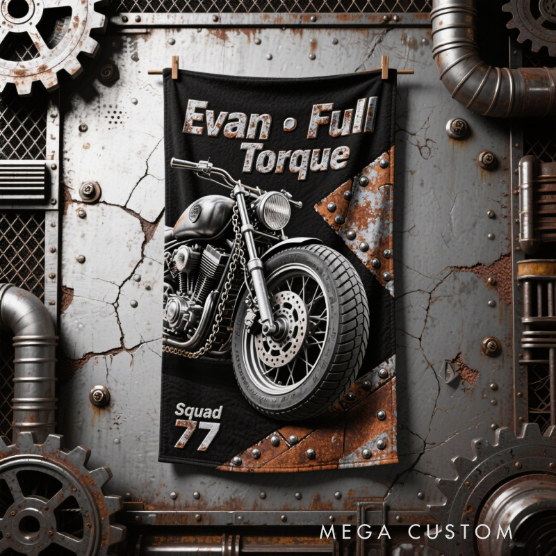 Personalized Motorcycle Torque Squad Blanket Personalized Name and Number Gift for Bikers and Motorcycle Lovers