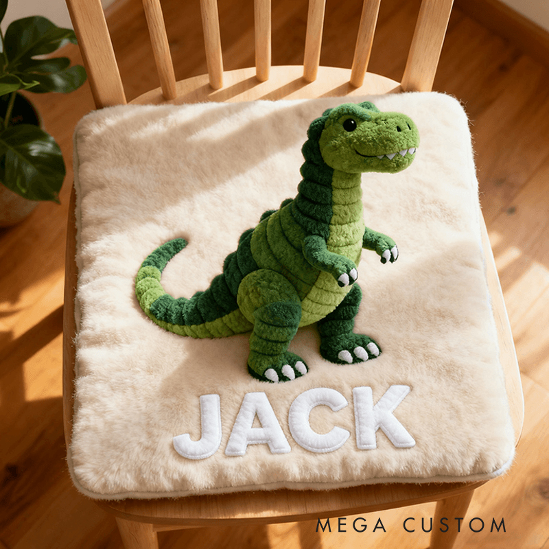 Personalized "Flame Master" 3D Dragon Plush Cushion – Soft Red & Gold Embroidered Decorative Pillow