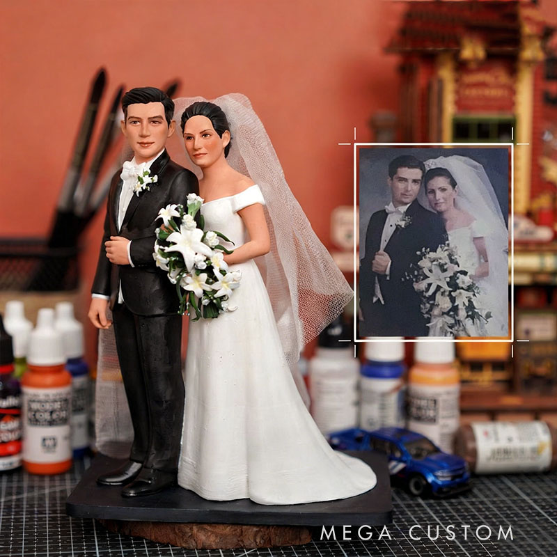 Personalized 3D Couple Figurine Anniversary Gift Custom Romantic Sculpture from Your Photo