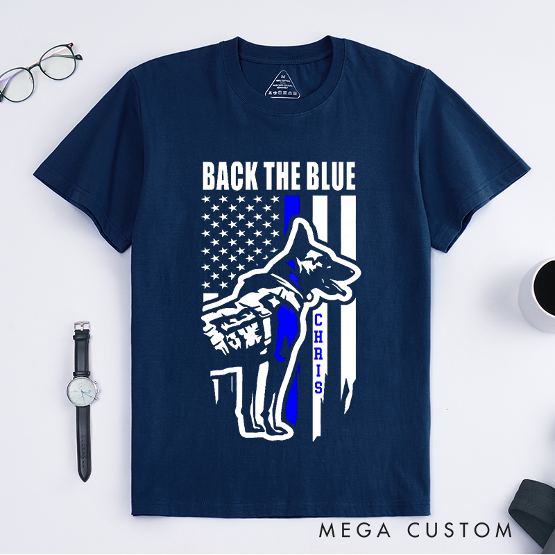 [Copy]Personalized Police Back the Blue K9 Design Gift for Police Officer T-Shirt
