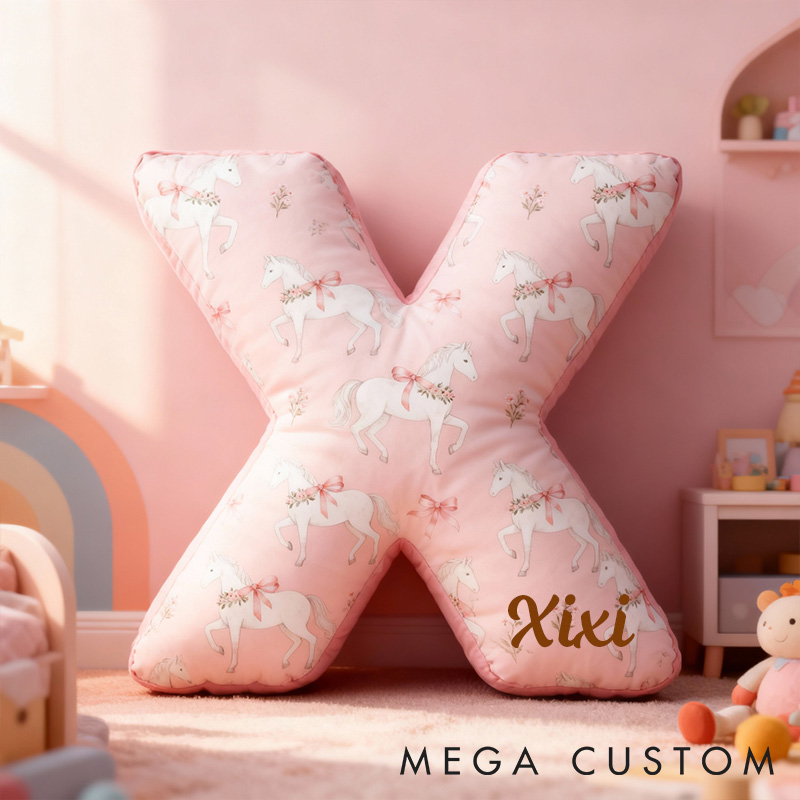 Personalized Pet Lover Funny Pink Horse Graphic 3D Print Pillow