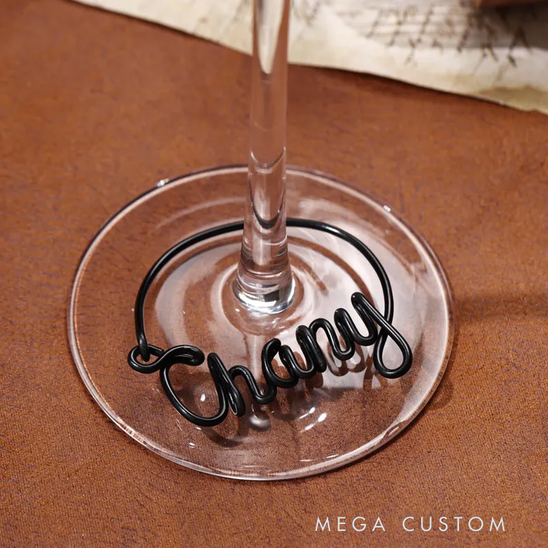 Personalization Wine Glass Markers For Weddings, Bachelorette Party Favors, Custom Name, Table Decorations, Beverage Markers