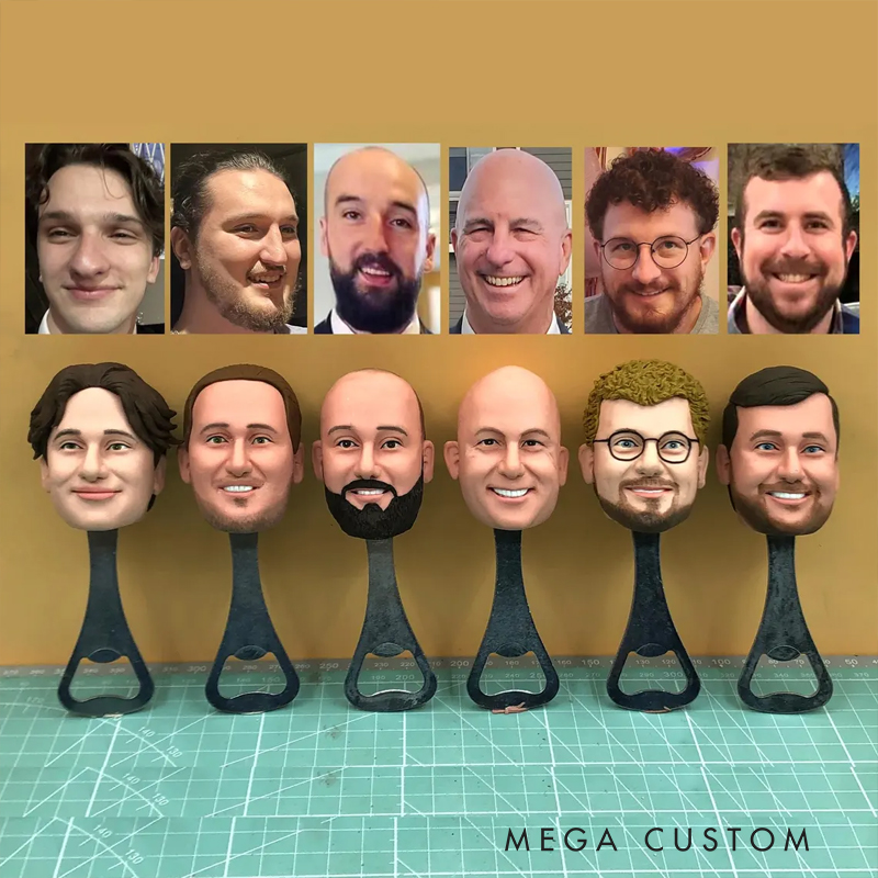 Personalized Custom 3D Face Bottle Opener - Personalized Cigar/Meme Style Bottle Opener for Gag Gifts, Bachelor Parties & Bar Decor