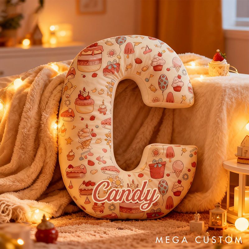 Personalized Wedding Cake Letter Pillow Custom Valentine's Throw Pillow for Girl Friend Xmas Home Decor Pillow for Flower Girl