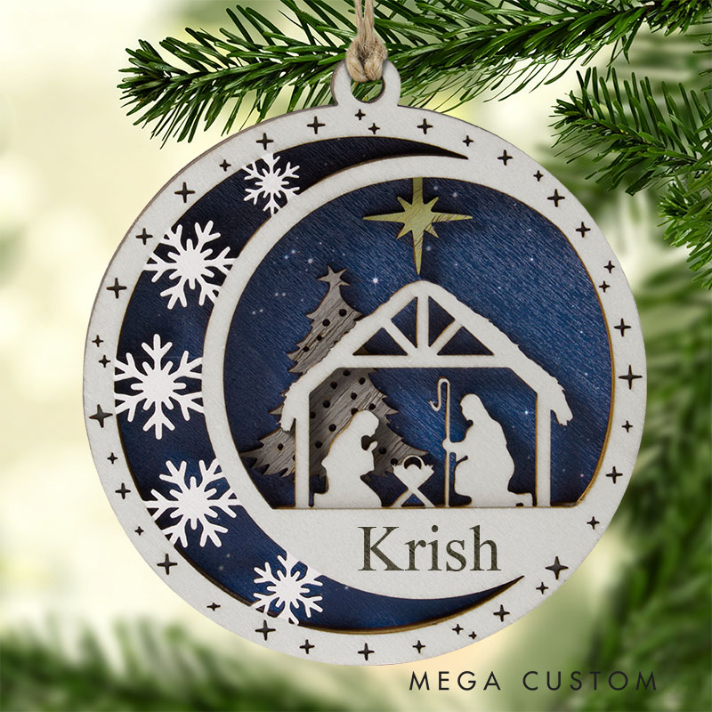 Nativity Jesus Ornament Nativity Scene Christmas Ornament Christian Holiday Gift Decor Religious Gift Meaningful Xmas Gift Jesus Ornament