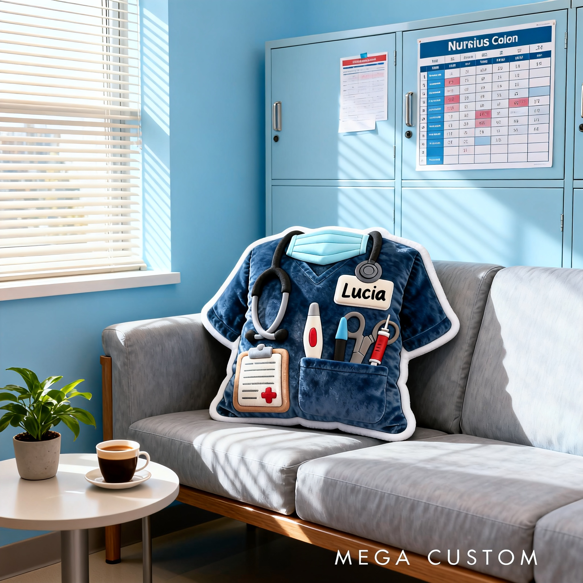 Personalized Nurse Uniform Pillow Custom Name Shaped Plush Appreciation Gift for Nurses