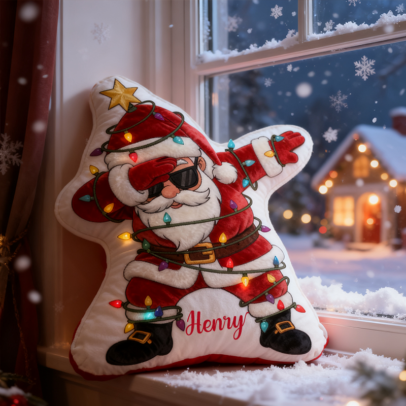 Personalized Dabbing Santa Pillow Custom Cool Christmas Santa Throw Pillow Holiday Vibes Decor Pillow Christmas Gift Home Decor