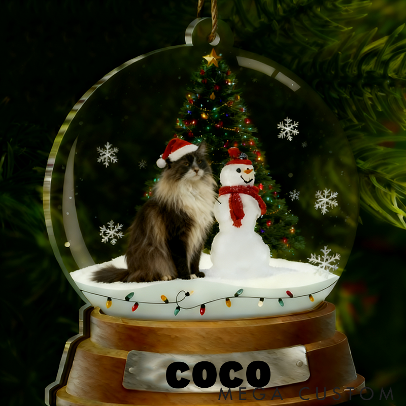 Personalized Pet Lover Snow Globe Winter Theme Ornament