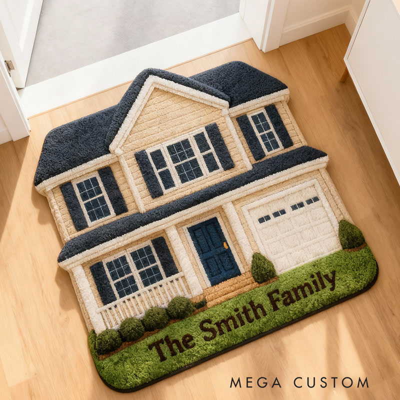 Personalized Custom House Photo Doormat Unique Family Name Design Durable Decorative Rug Perfect For Entryways Porches Housewarming Gift Or Home Decor