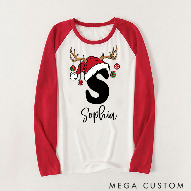 Personalized Personalized Matching Family Christmas Pajama Set Reindeer Pajamas for Family