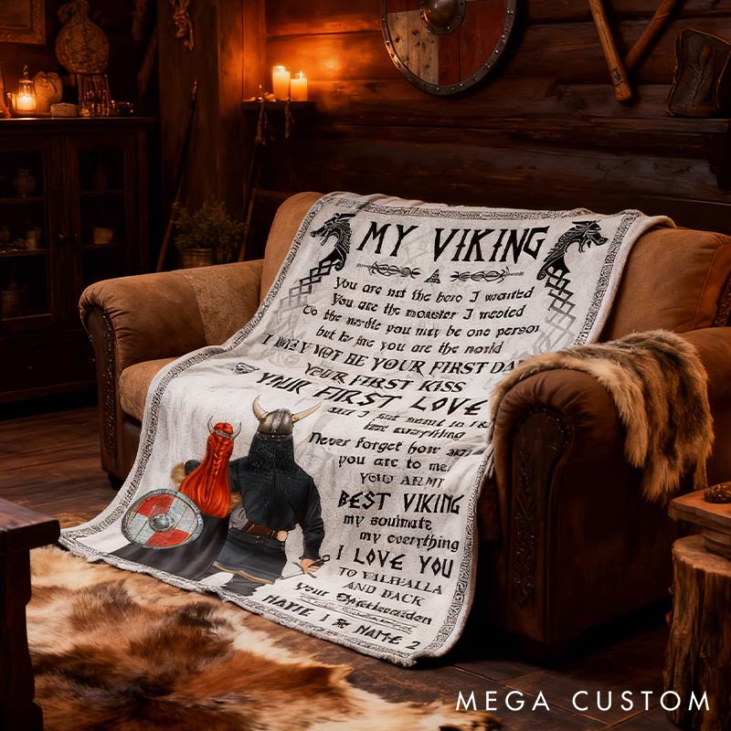 Personalized You Are My Best Viking Blanket Custom Names Viking Couple Gifts for Couple for Wife Husband Valentine's Gifts for Girlfriend boyfriend