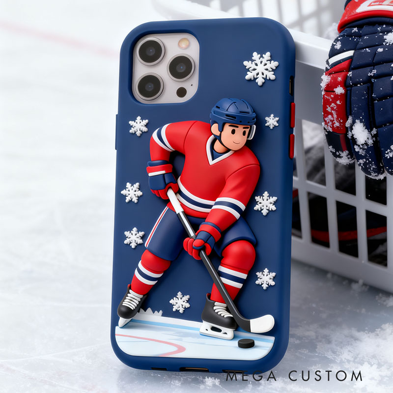 Ice Hockey 3D for iPhone 17 16 15 14 13 Pro Max Silicone Phone Case Cover