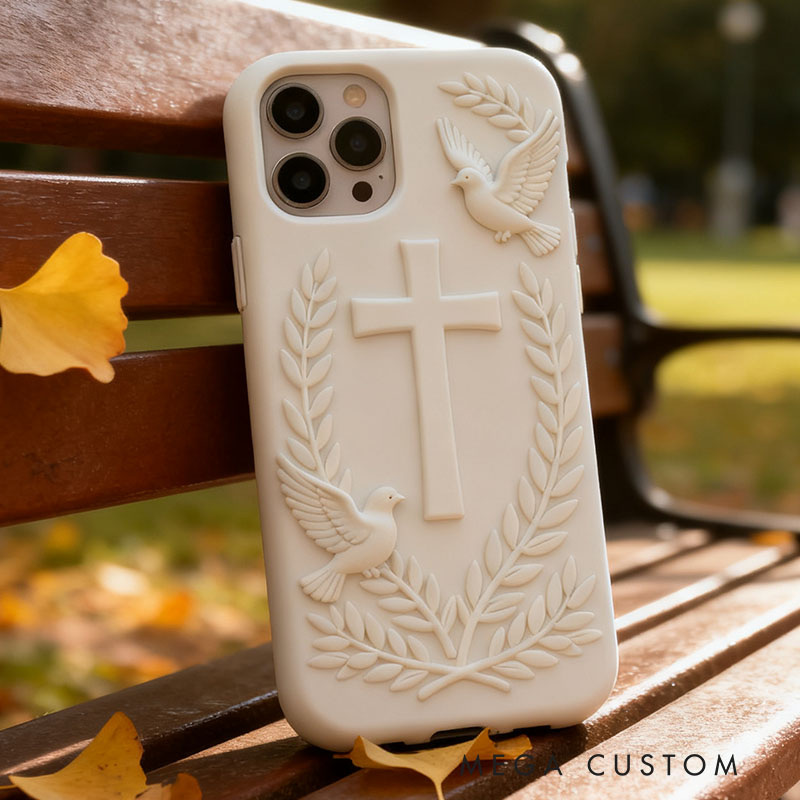 Cross 3D for iPhone 17 16 15 14 13 Pro Max Silicone Phone Case Cover Blue