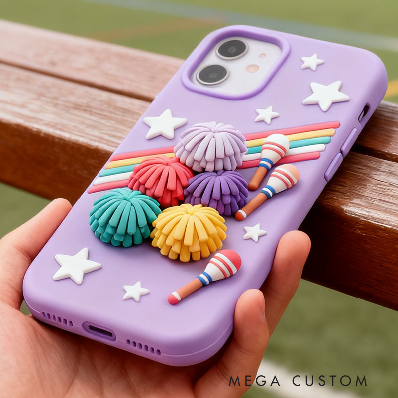 Cheerleader 3D for iPhone 17 16 15 14 13 Pro Max Silicone Phone Case Cover Blue