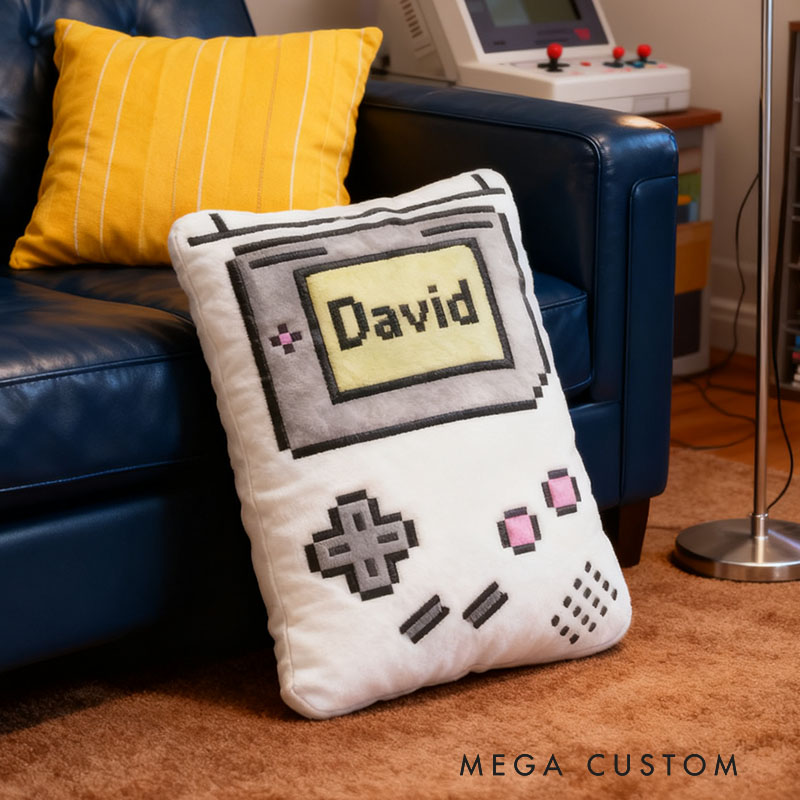 Personalized Graphic 3D Print Retro Game Consoles Letter Pillow for Game Lovers Plush Pillow Christmas Birthday Gift for Kids
