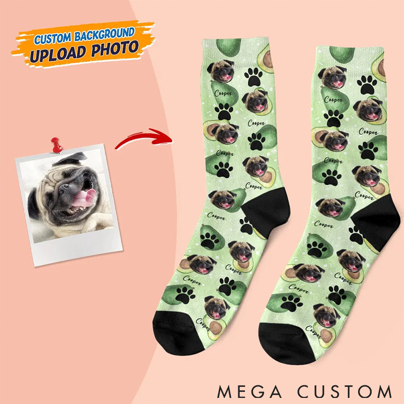 Personalized Pet Lover Custom Photo Dog Comfortable Mid-Calf Socks