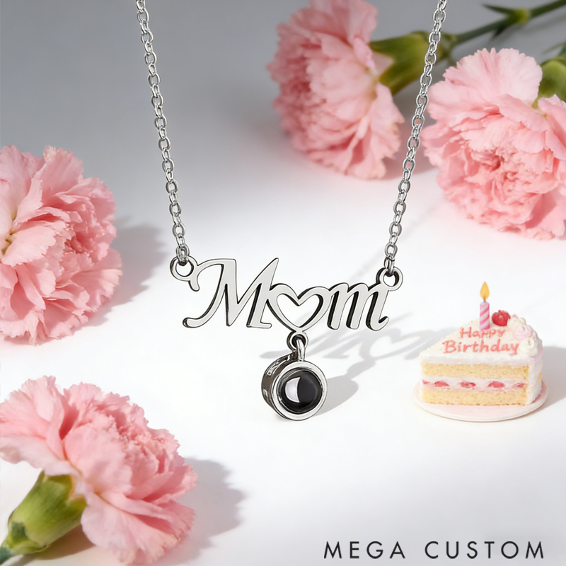 Mom Necklace that Projects Custom Picture Projection