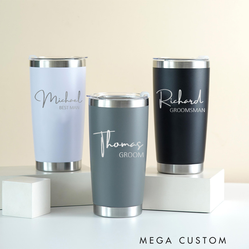 Personalized Men’s Bachelor Party Favor Tumbler 20oz Insulated Tumbler Groomsman Gift Tumbler for Best Man Groom Wedding Tumbler Gift