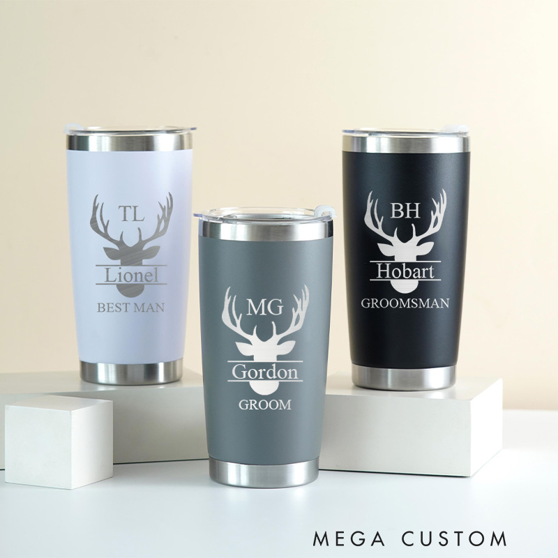 Personalized Wedding Tumbler for Groomsmen Bachelor Party Tumbler 20oz Insulated Tumbler Groomsman Gift Tumbler Best Man Gift