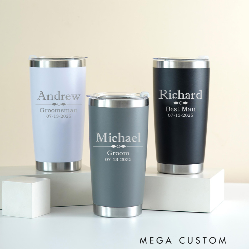 Personalized Groomsman Gift Tumbler 20oz Insulated Tumbler for Groomsmen Wedding Party Favor Tumbler Groom Gift Tumbler