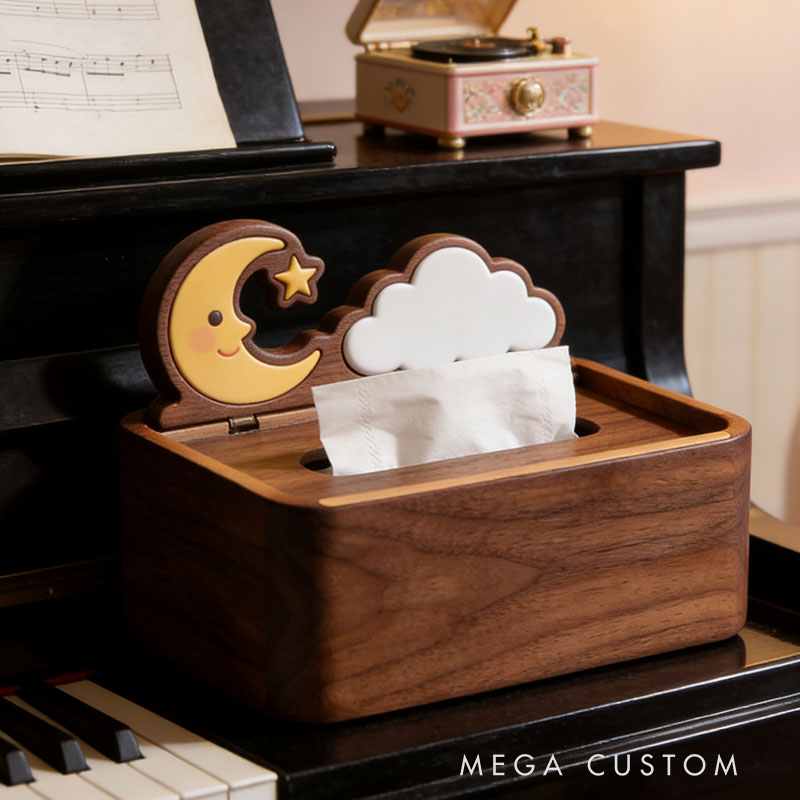 Handmade Wooden Magic Tissue Box Funny Cartoon Decor