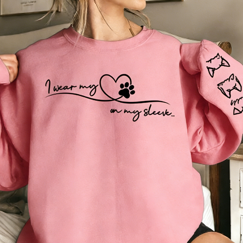 Personalized Pet Lover I Wear My Pets on My Sleeve Classic Sweatshirts