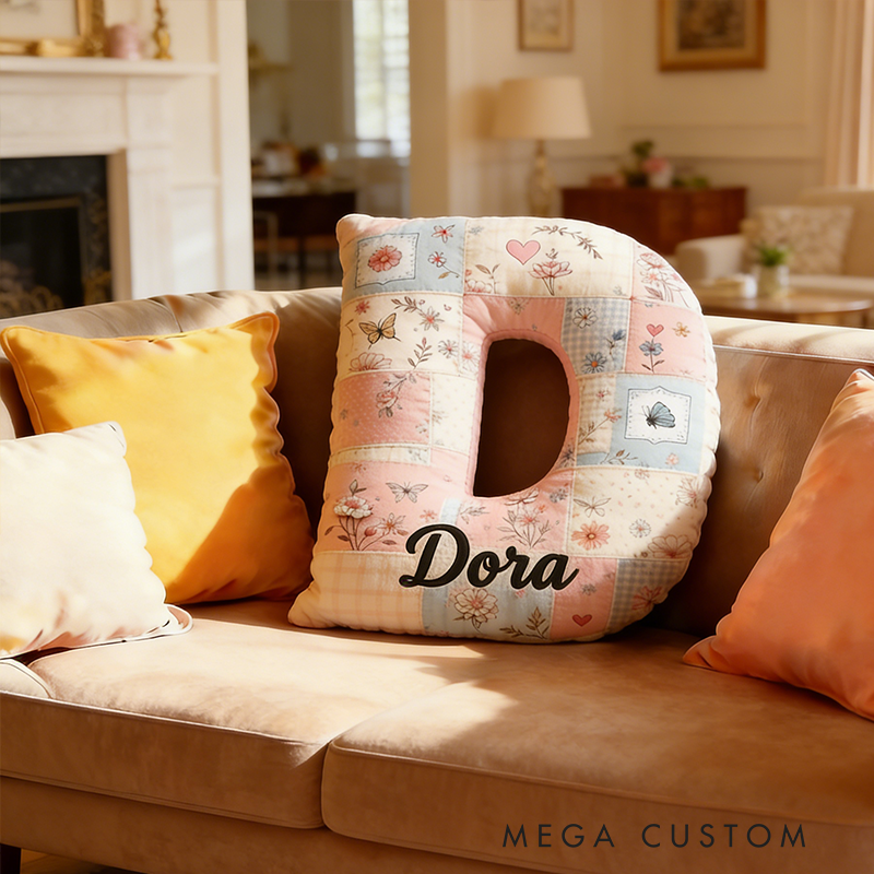 Personalized Initial Letter Pillow Custom Name Appreciation Cushion Gift for Home Decor