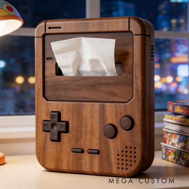 Handmade Wooden Game Console Tissue Box Funny Cartoon Decor