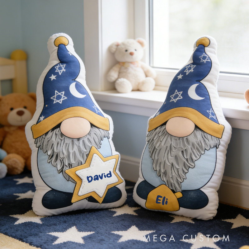 Personalized Hanukkah Gnome with Dreidel and Star of David Pillow Religious Home Decor Happy Hanukkah Gift for Jewish Family Gift for Kid