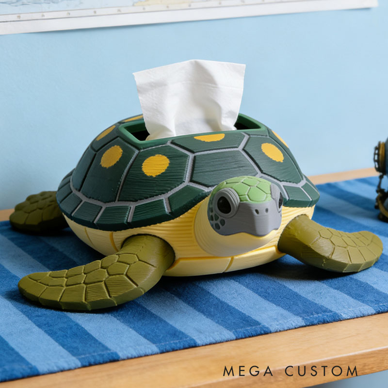 Sea ​​Turtle Tissue Box Cover 3D Printed Room Decor Cute Tissue Box Cover for Desk Room Kitchen or Bathroom