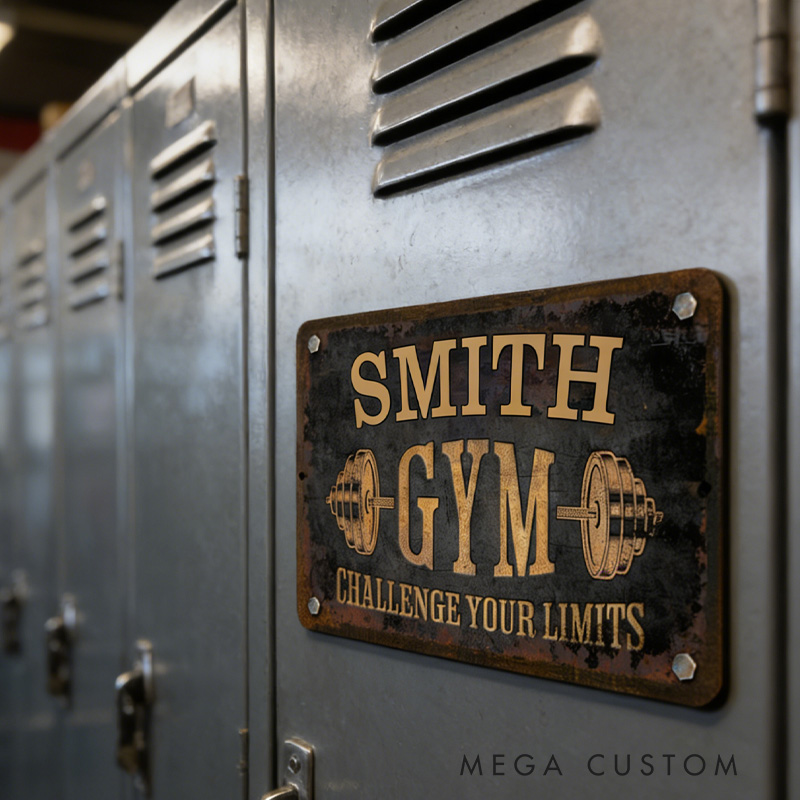 Personalized Home Gym Sign Metal Wall Door Signage Fitness Room Decor Vintage Retro Tin Plaque for Gym Lovers