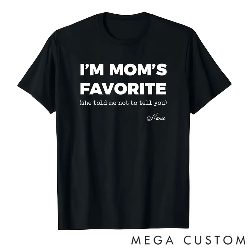 Personalized Mom's Favorite Child T-Shirt - Humorous Sibling Rivalry Tee, Funny Mother's Day Gift, Unisex Family Joke Apparel