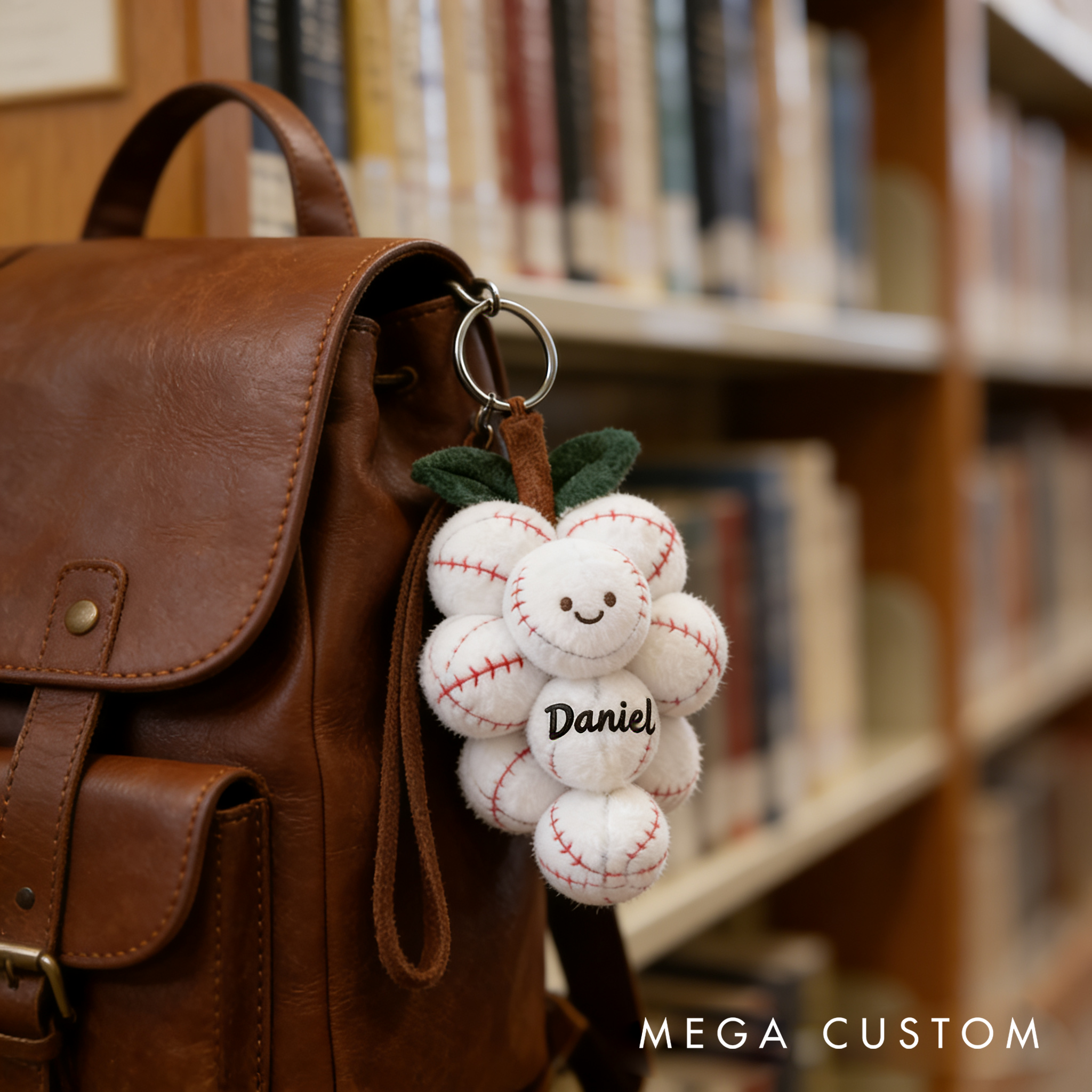 Personalized Baseball Keychain with Custom Name for Sports Lovers