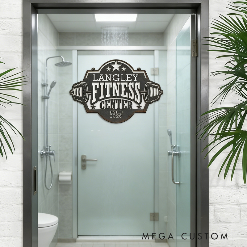 Personalized Metal Gym Sign Workout Wall Art Custom Home Gym Decor Metal Wall Art Gym Name Signs Fitness Center Decor Fitness Motivation Workout Inspiration Gift for Gym Lovers
