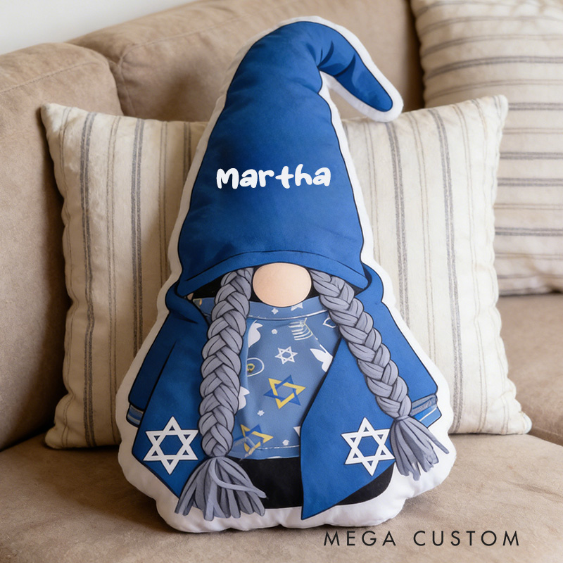 Personalized Hanukkah Gnome Pillow with Name Religious Home Decor Happy Hanukkah Gift Religious Pillow Gift for Jewish Family