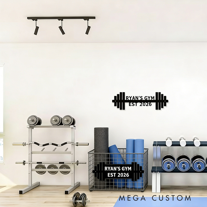 Personalized Metal Gym Sign Workout Wall Art Custom Home Gym Decor Metal Wall Art Gym Name Signs Fitness Center Decor Fitness Motivation Workout Inspiration Gift for Gym Lovers