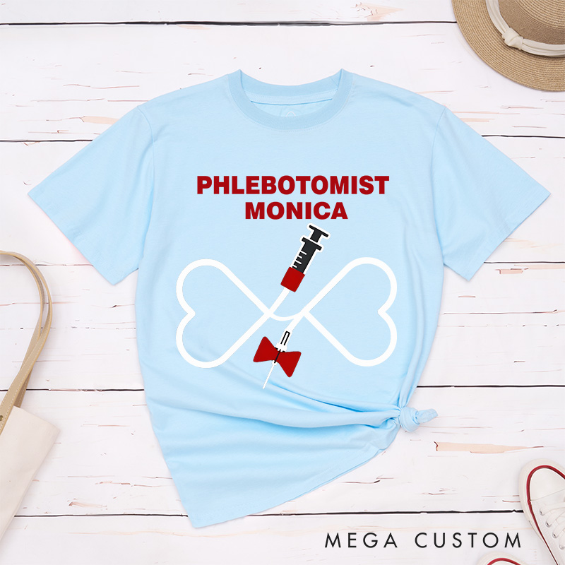 Personalized Nurse T-Shirts Phlebotomist The Art of Care and Precision Fashion Design T-Shirts